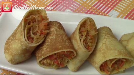 Crêpe Salée Végétarienne - Savory Stuffed Crepe - كريب معمرلذيذ بالخضر