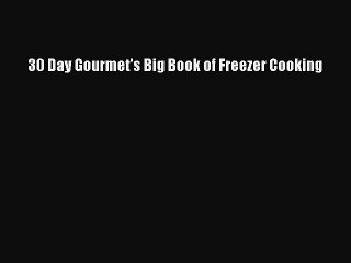 Read 30 Day Gourmet's Big Book of Freezer Cooking Ebook Free