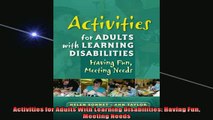 FREE PDF  Activities for Adults With Learning Disabilities Having Fun Meeting Needs READ ONLINE