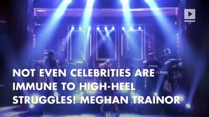 Watch Meghan Trainor fall down — and stay down— On the tonight show