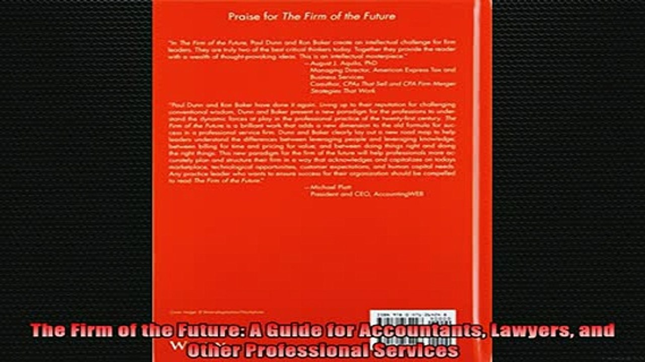 READ book  The Firm of the Future A Guide for Accountants Lawyers and Other Professional Services Online Free