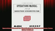 READ book  Operations Manual for Manufacturers Representatives Firms Third Edition Full EBook
