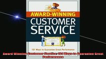 READ book  Award Winning Customer Service 101 Ways to Guarantee Great Performance Online Free