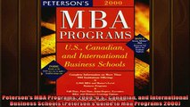 FREE PDF  Petersons MBA Programs 2000 US Canadian and International Business Schools Petersons  FREE BOOOK ONLINE