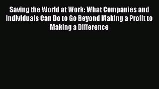 Read Saving the World at Work: What Companies and Individuals Can Do to Go Beyond Making a