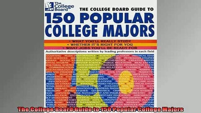 FREE PDF The College Board Guide to 150 Popular College Majors BOOK ONLINE