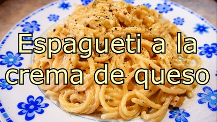 Download Video: ESPAGUETI A LA CREMA DE QUESO - recetas de cocina faciles rapidas y economicas de hacer