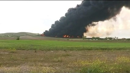 Fire rages in one of Europe's largest tyre graveyards