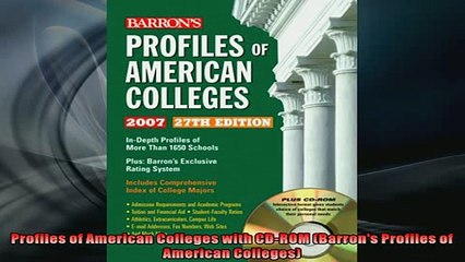 Free PDF Downlaod  Profiles of American Colleges with CDROM Barrons Profiles of American Colleges  BOOK ONLINE