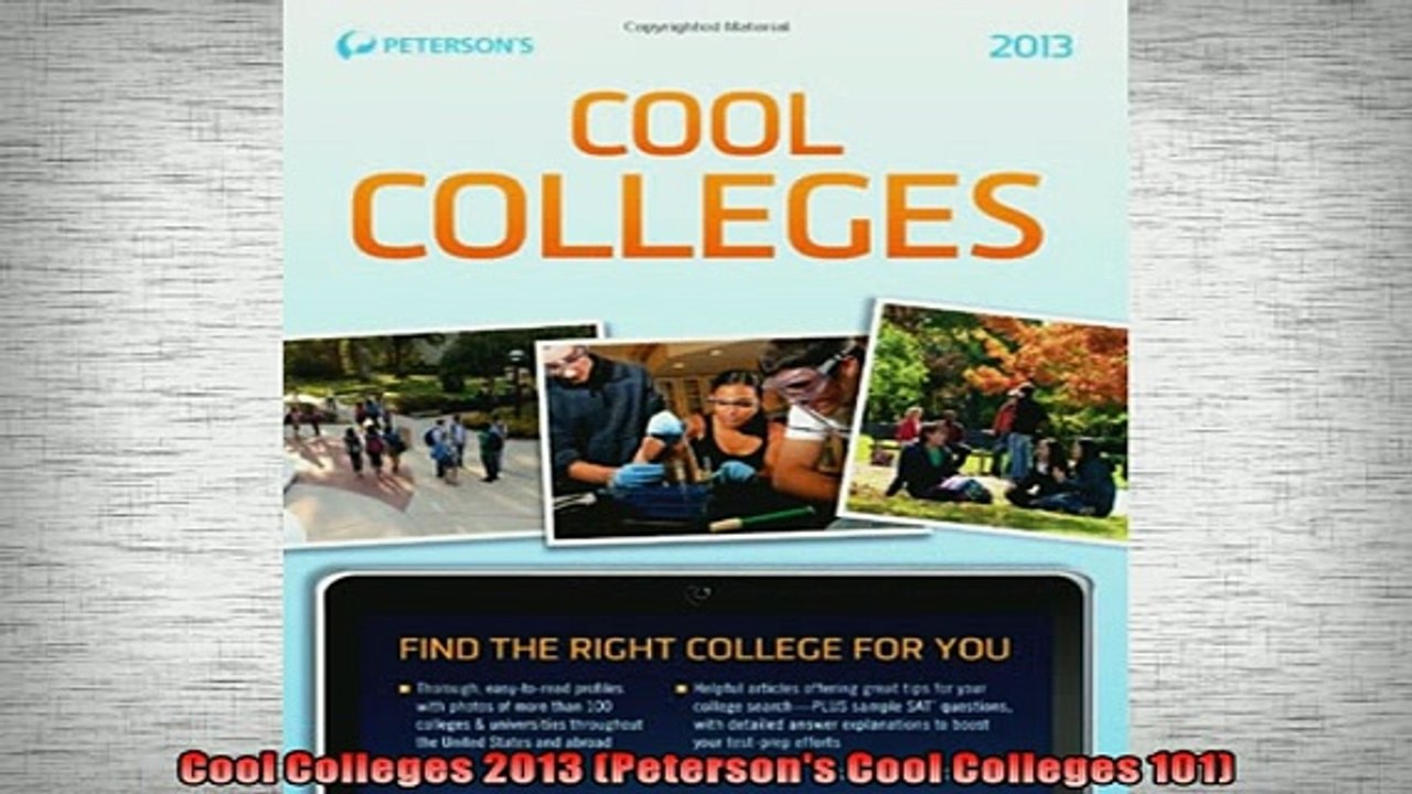 Free PDF Downlaod  Cool Colleges 2013 Petersons Cool Colleges 101  BOOK ONLINE