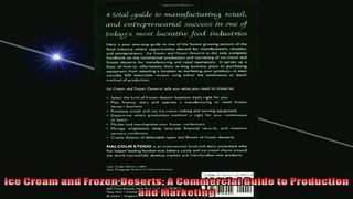 FREE EBOOK ONLINE  Ice Cream and Frozen Deserts A Commercial Guide to Production and Marketing Full EBook
