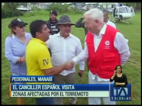 Canciller español visita zonas afectadas por el terremoto