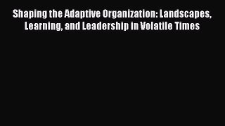 Read Shaping the Adaptive Organization: Landscapes Learning and Leadership in Volatile Times