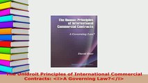 Download  The Unidroit Principles of International Commercial Contracts iA Governing Lawi Free Books