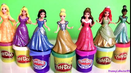 7 Disney Princess MagiClip Collection Tiana Rapunzel Cinderella Magic-Clip Play-Doh-Plus Sparkle | HD