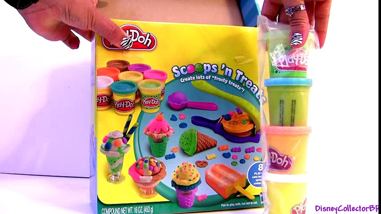 Play doh Scoops 'n Treats DIY Ice Cream Cones, Popsicles, Sundaes, Waffles Play Dough Desserts | HD