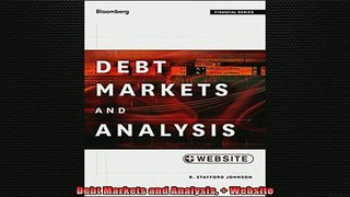 READ book  Debt Markets and Analysis  Website Free Online