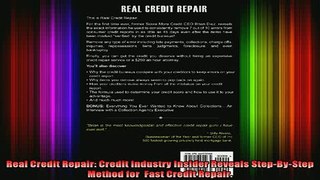 READ book  Real Credit Repair Credit Industry Insider Reveals StepByStep Method for  Fast Credit Free Online