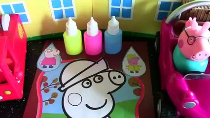 Peppa pig draw liquid shiny paint and decorate clay. Review of Peppa Pig toys