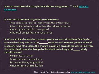 QNT 565 Final Exam (Latest) - Assignment