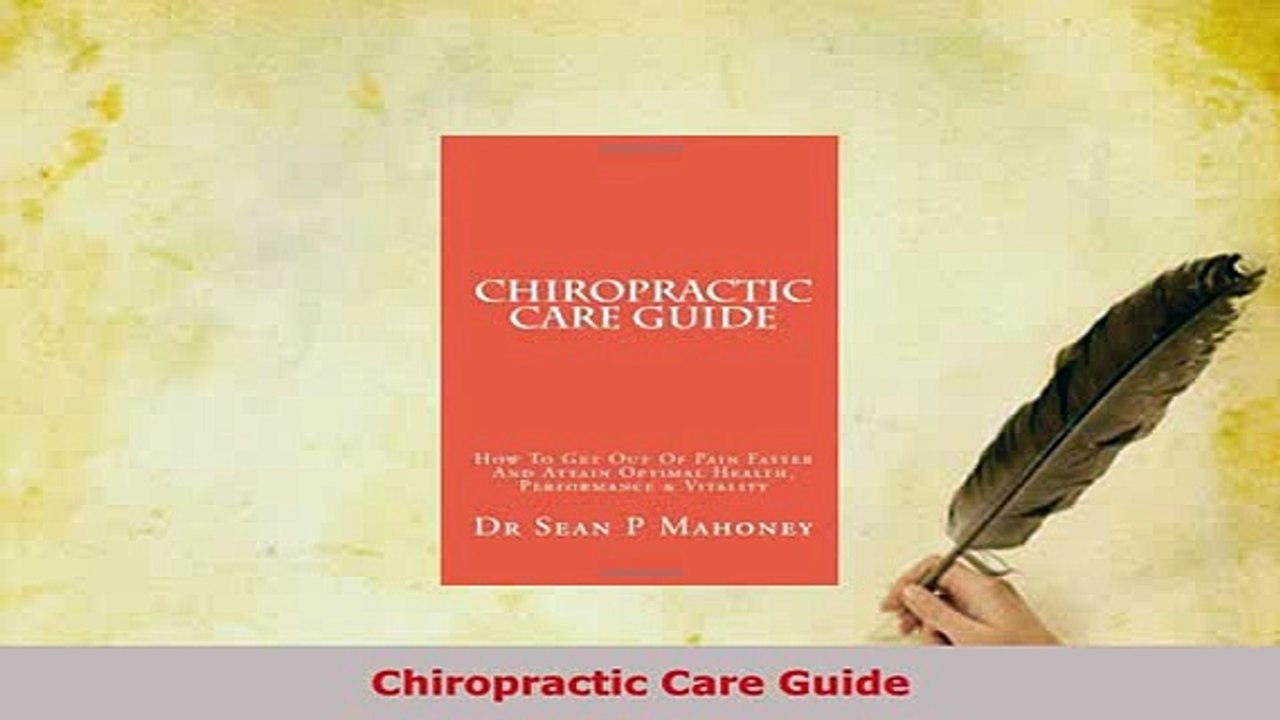 PDF  Chiropractic Care Guide  EBook