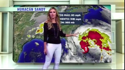 Cristina Blackwell- weather girl reveals ALL in skintight white trousers on live TV