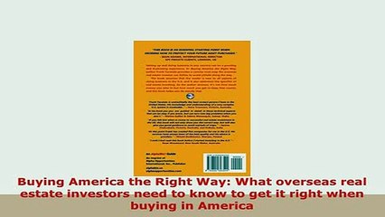PDF  Buying America the Right Way What overseas real estate investors need to know to get it Download Full Ebook