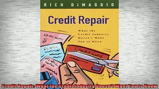 READ book  Credit Repair What the Credit Industry Doesnt Want You to Know Free Online