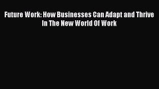Read Future Work: How Businesses Can Adapt and Thrive In The New World Of Work Ebook Free