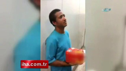 Hırsızı kendi yöntemiyle cezalandırdı.. İlginç görüntüler ortaya çıktı