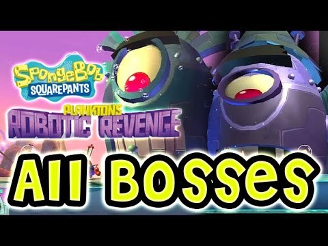 SpongeBob SquarePants: Plankton's Robotic Revenge All Bosses | Boss Battles (PS3, X360) + Ending