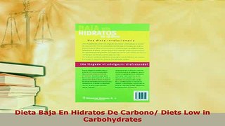 PDF  Dieta Baja En Hidratos De Carbono Diets Low in Carbohydrates Read Online