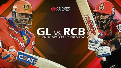 RCB VS GL (2016) 14th may Match highlights(1st inning)