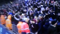 Phil Jones celebrating in the away end with United fans HD