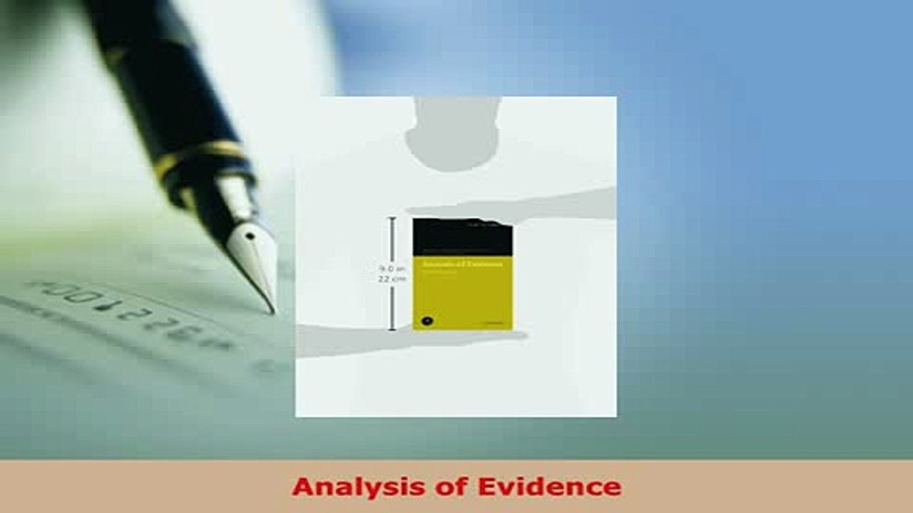 Download  Analysis of Evidence  Read Online