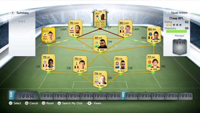 FIFA 14 Ultimate Team - Squad Builder - CHEAP PREMIER LEAGUE