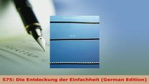 Download  575 Die Entdeckung der Einfachheit German Edition Free Books