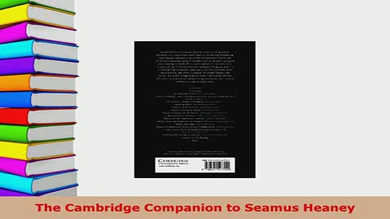 Download  The Cambridge Companion to Seamus Heaney  Read Online