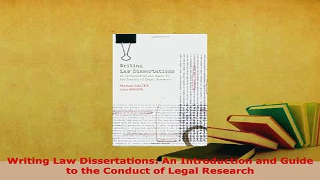 PDF  Writing Law Dissertations An Introduction and Guide to the Conduct of Legal Research  Read Online