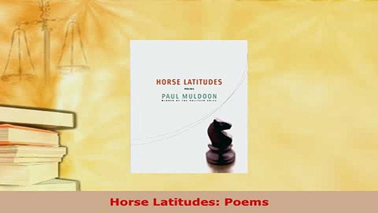 Download  Horse Latitudes Poems  Read Online