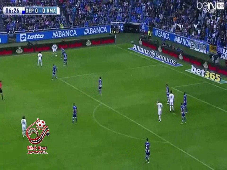 اهداف الشوط الاول لمباراة ( ديبورتيفو لاكورونا 0-2 ريال مدريد ) الدوري الاسباني