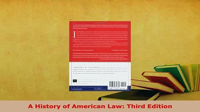 PDF A History of American Law Third Edition Read Online