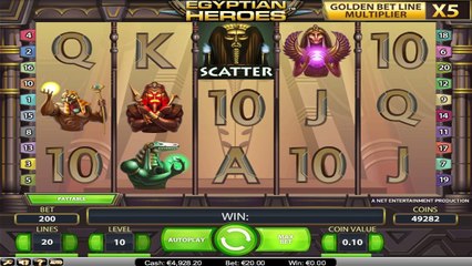 Egyptian Heroes ilmainen kasino kolikkopeli NetEnt Video Esikatselu