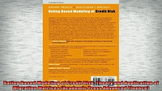 READ book  Rating Based Modeling of Credit Risk Theory and Application of Migration Matrices Full EBook
