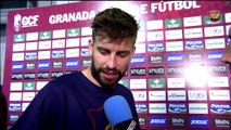 Player’s post game reaction after winning league in Granada