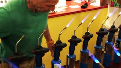 Most blow torches extinguished with the tongue in one minute