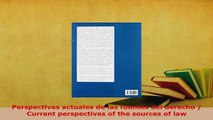 PDF  Perspectivas actuales de las fuentes del derecho  Current perspectives of the sources of Free Books