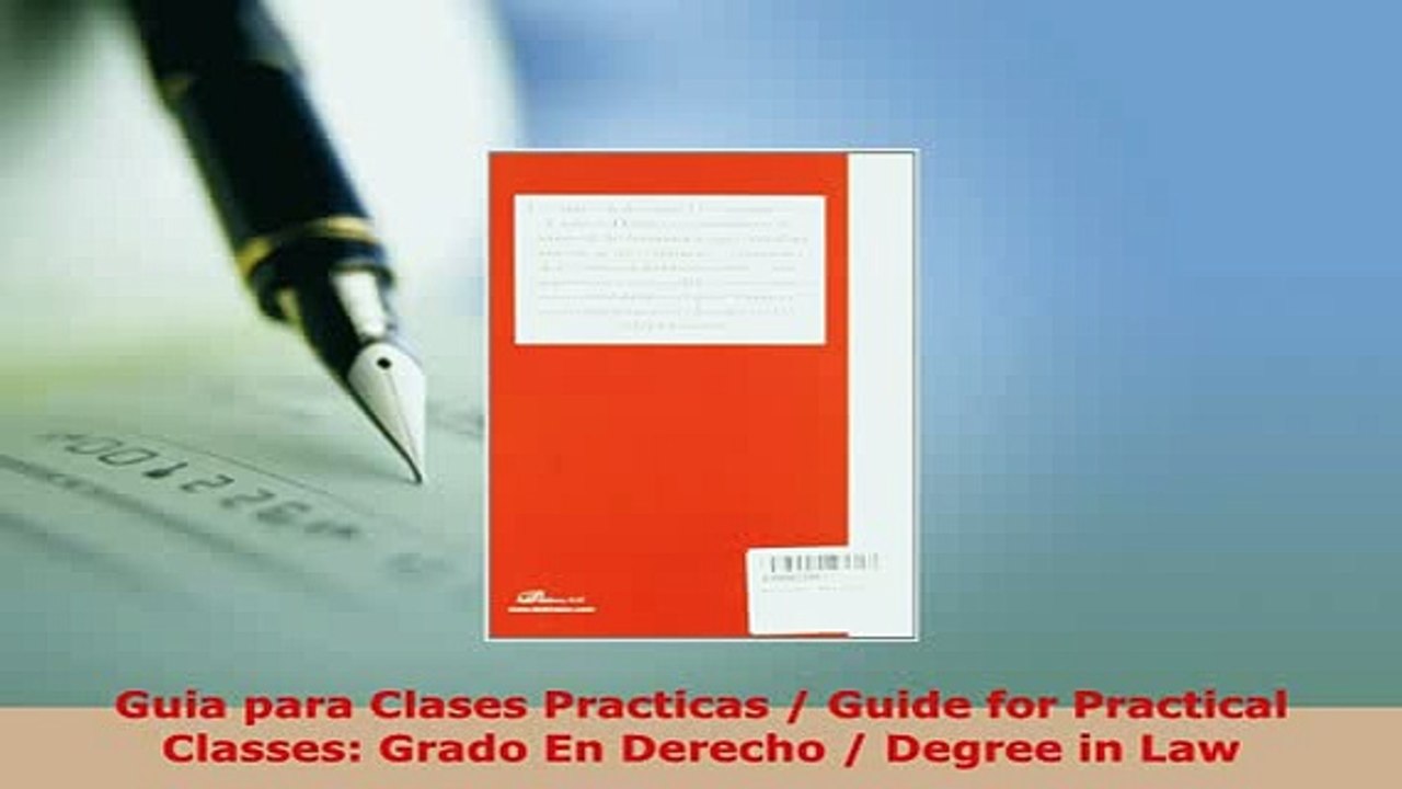 Download  Guia para Clases Practicas  Guide for Practical Classes Grado En Derecho  Degree in Law Free Books