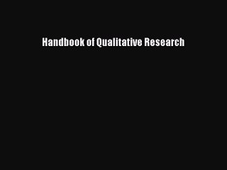 Read Handbook of Qualitative Research Ebook Free