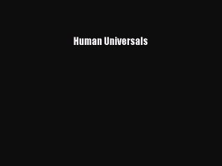 Read Human Universals Ebook Free